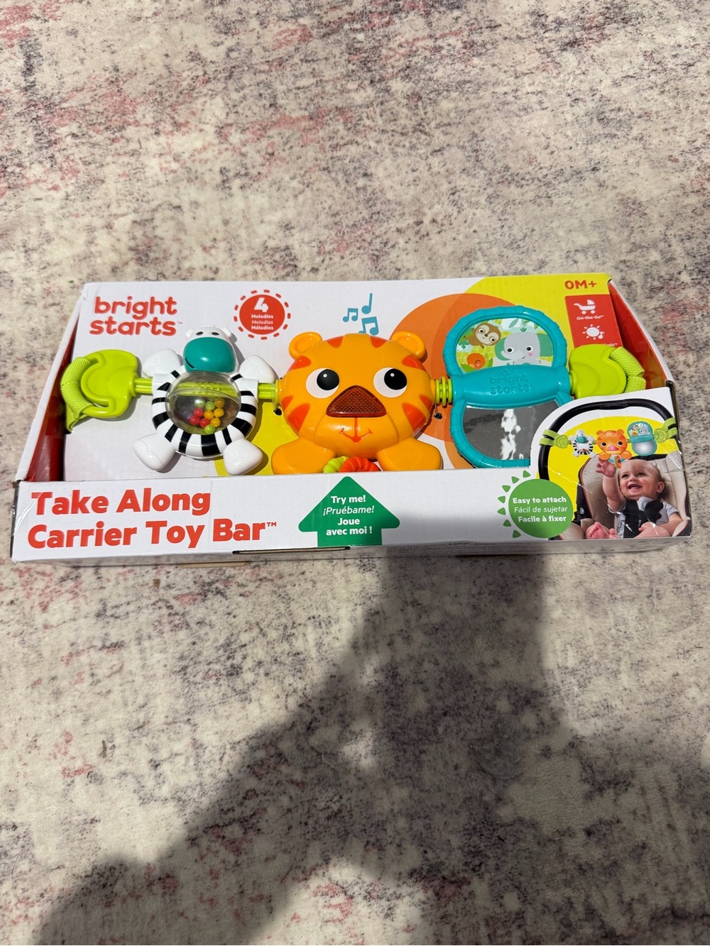 Bright Starts Orange Tiger Take-Along Carrier Toy Bar